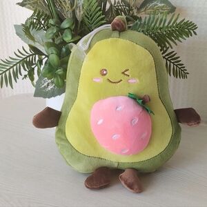 Avocado Plush w/Hanging Rope and Strawberry Belly